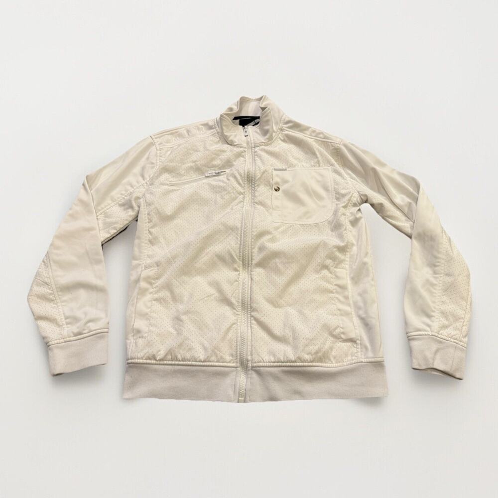 Ecko Unltd Mens White Track Front Zip Pocket Full Zip Streetwear Jacket Size M